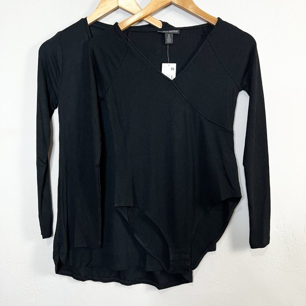 A Pea in the Pod Maternity Top Bundle XS Black Long Sleeve V-Neck Shirts NEW